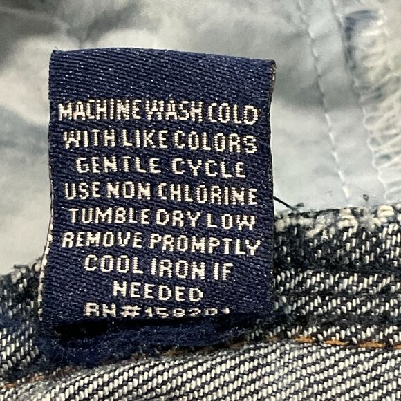 Angel Kiss Jean Shorts Womens 9 Blue Denim Cut Offs Y2K Ladder Cut‎ Outs 28x3 - Picture 9 of 10